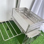 Holzkohle-Körbe Holzkohle-Feuerbox Faltbarer Sauna-Steinhalter Edelstahl Hitze Beständig Für Holzofen-Sauna S